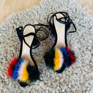 Loeffler Randall Nicolette Heels Faux Fur 10